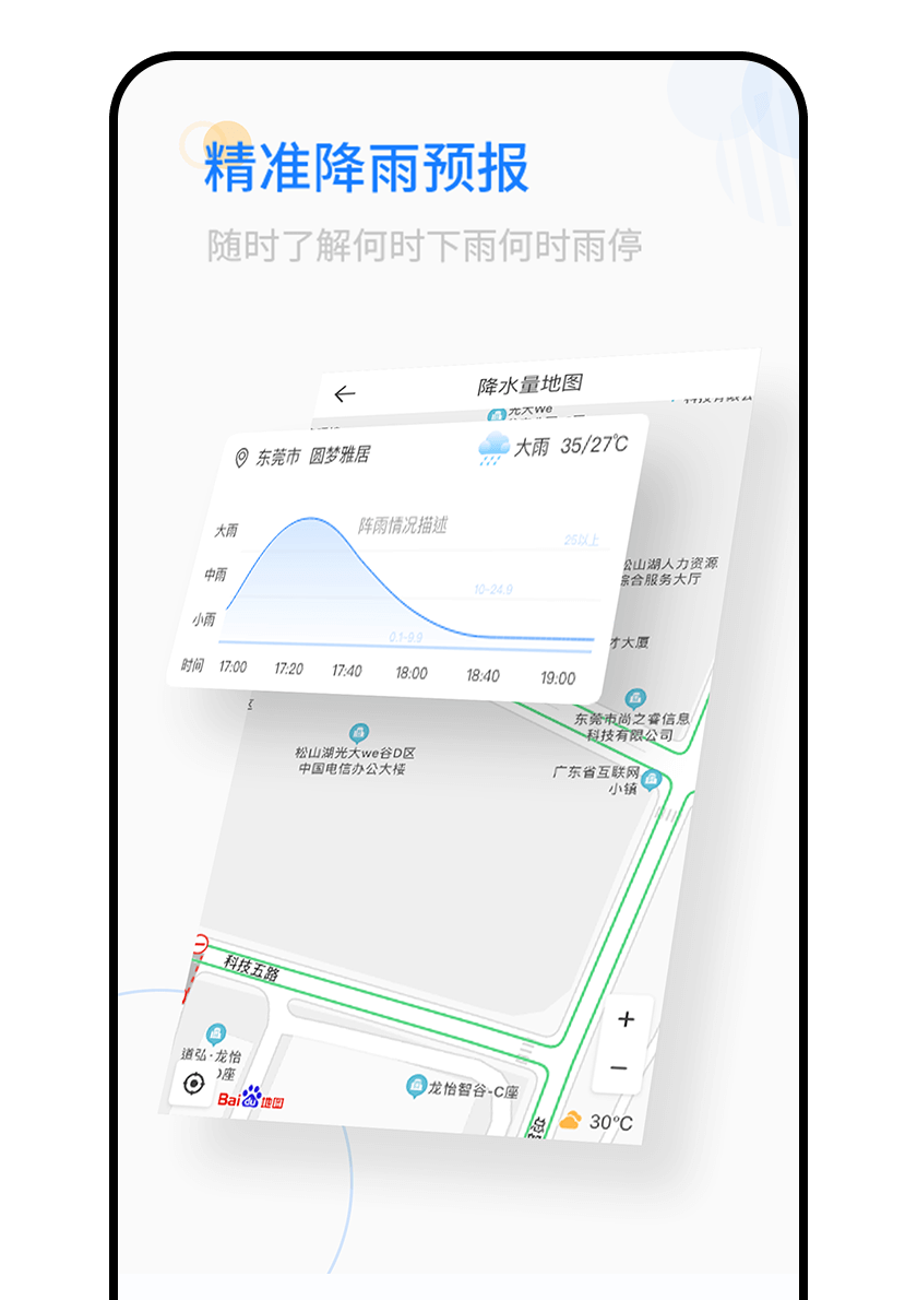 精(jīng)准降雨预报，随时了解降雨信息